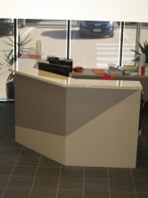 Custom 2 Tone 45 Degree Reception Desk